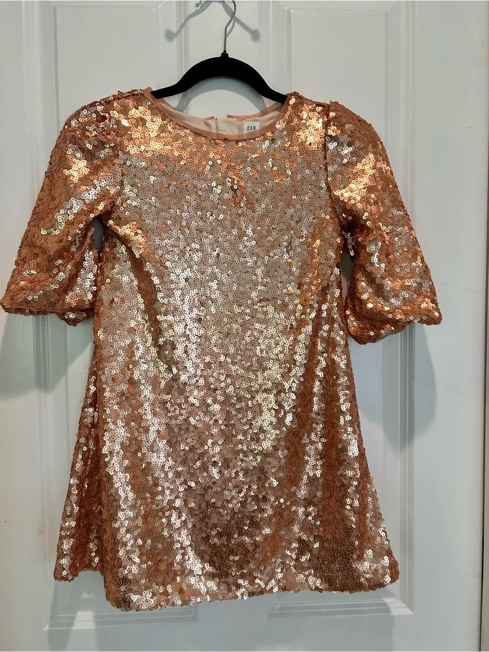Gap Kids Rose Gold Sequin Shift Dress Girls Size 8 Party Dress
